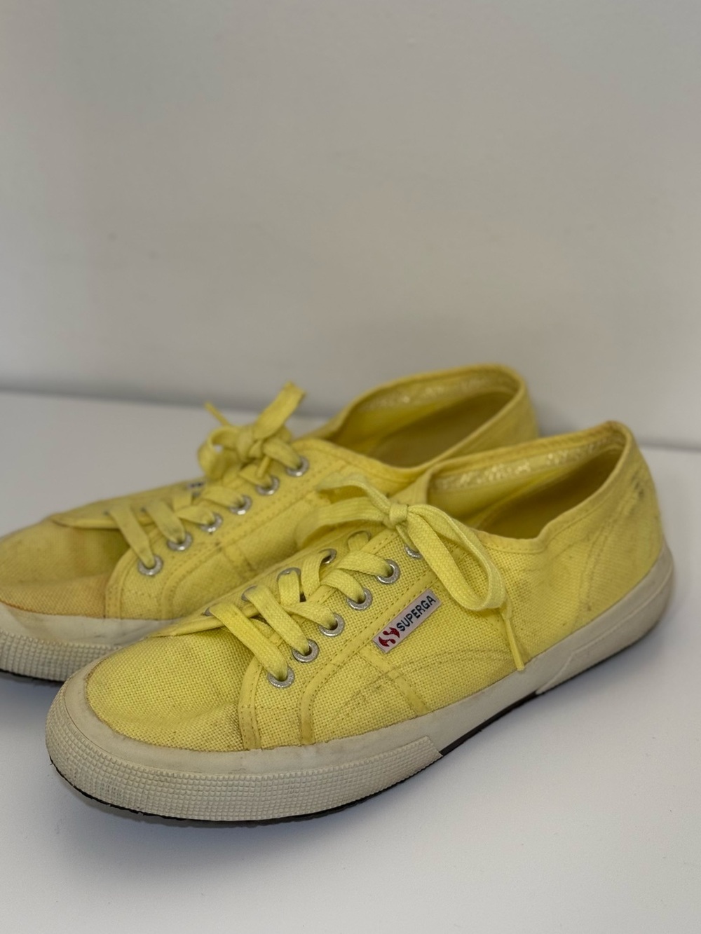 Superga Yellow Low-Top Canvas Sneakers Size 10 Woman